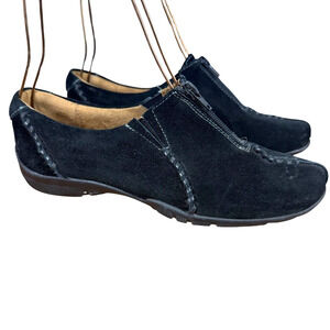 Naturalizer Natural Soul Ruecon Black Suede Leather Comfort Shoes Flats sz 7.5